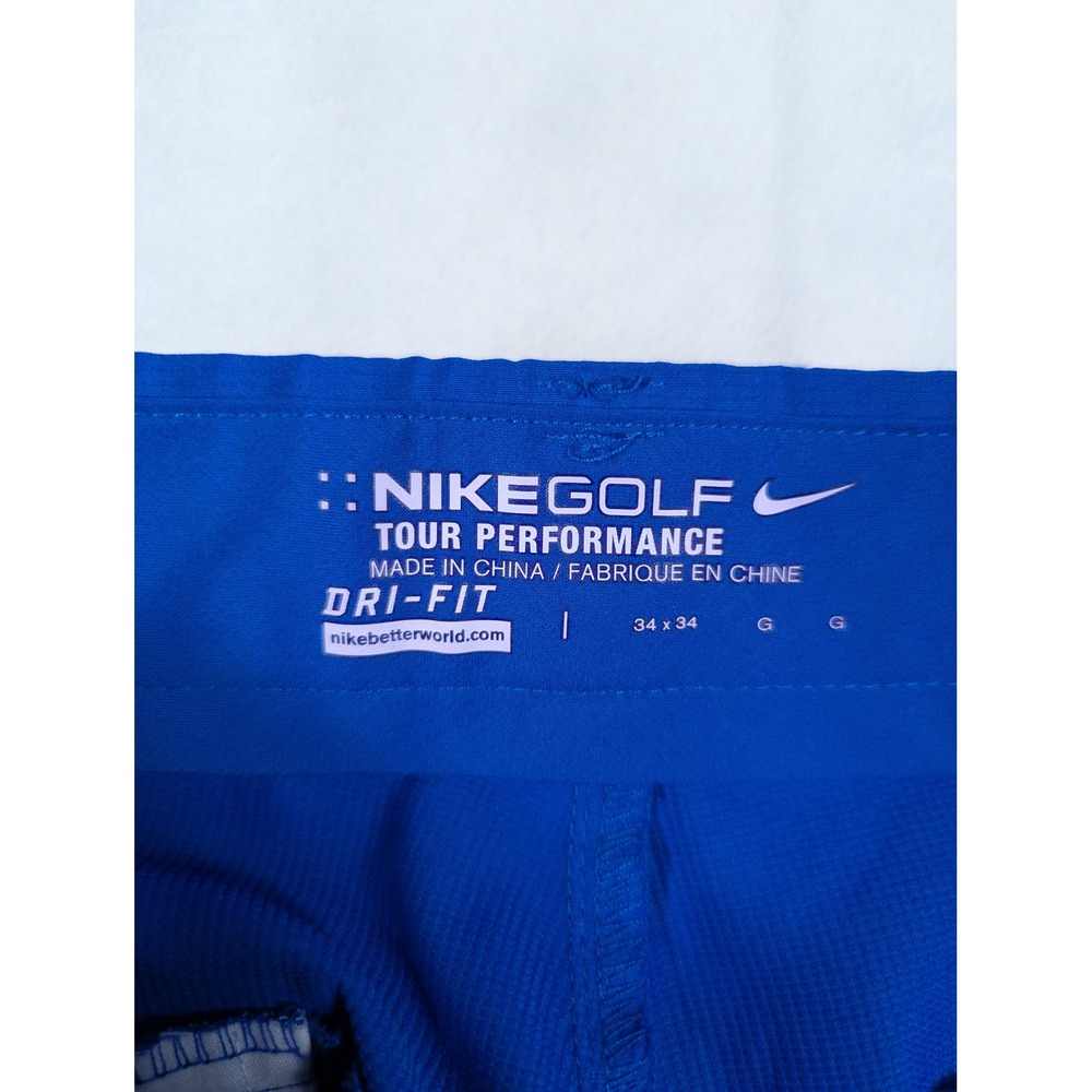 Nike Golf Tour Performance Dri-Fit Royal Blue Mens Golf Pants Size 34 - Picture 7 of 8